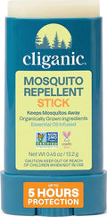 Cliganic Mosquito Repellent Stick for Adults & Kids - 5 Hours of Natural, DEET-Free Protection, Non-GMO Verified, with Organically Grown Ingredients & Essential Oils, Easy to Use Travel Stick
