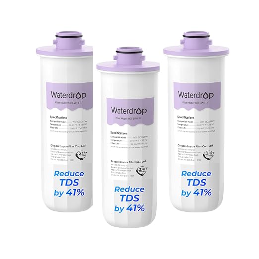 Waterdrop EWFR Water Filter Replacement for Waterdrop ED25TW TDS Reduction Rechargeable Electric Dispenser, Reduce TDS by 41%, Retains Key Minerals, Improve Flavor, 3 Pack