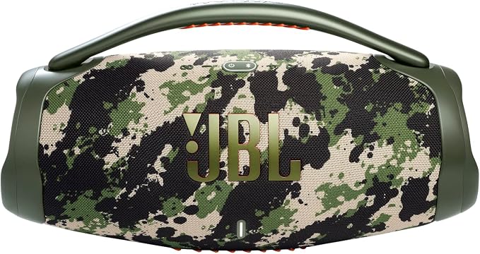 JBL Boombox 3 - Portable Bluetooth Speaker, Powerful Sound and Monstrous bass, IPX7 Waterproof, 24 Hours of Playtime, powerbank, PartyBoost for Speaker Pairing, eco-Friendly Packaging (Squad)