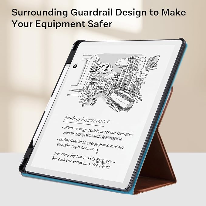 CoBak Case for 11" Kindle Scribe 3rd Generation 2025, Kindle Scribe Colorsoft with Two Viewing Angles - All New PU Leather Cover with Auto Sleep Wake, Pen Holder. Vintage Brown