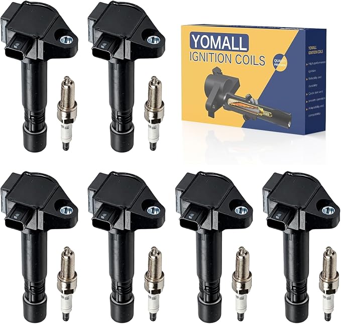 6PCS UF713 Ignition Coils Pack + 6PCS 97390 Iridium Spark Plugs Fits for 16-18 RDX, 14-19 RLX, 15-19 TLX, 13-17 Accord, 13-15 Crosstour, 16-19 Pilot, 17-19 Ridgeline 3.5L Full Set