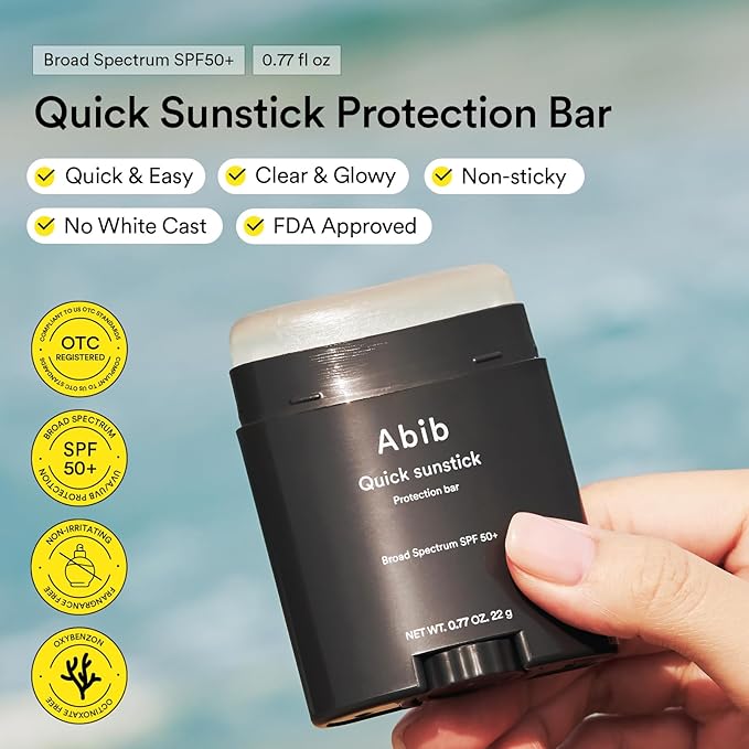 Abib Airy & Quick Sunstick DUO SPF50+ Broad Spectrum Semi-Matte & Quick Glowy Finish, No White Cast, Korean Sunscreen Stick for All Skin Types, 2 Count