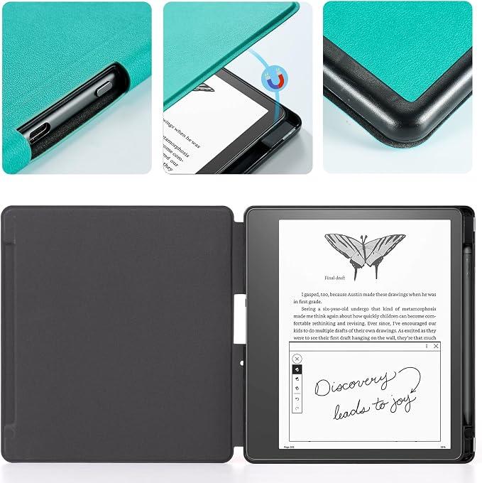 CoBak Case for Kindle Scribe - All New PU Leather Cover with Auto Sleep Wake Feature for Kindle Scribe 10.2" 2022 & 2024 Released with Pen Holder