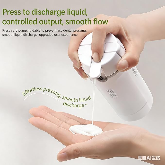 Travel Dispenser, 4 in 1, 30ML Leak Proof Bottles for Toiletries, Portable Containers for Shampoo, Lotion, Conditioner, Cream, White and Green, 4 Pack
