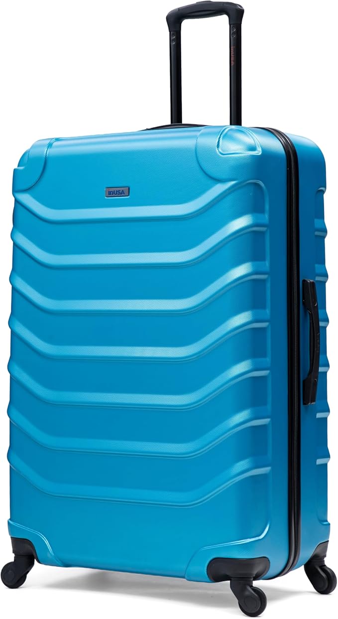 InUSA ENDURANCE Luggage with Spinner Wheels | Durable Lightweight Hardside Suitcase, Travel Bag with Handle and Trolley, 32-Inch Extra-Large Checked Luggage | Teal