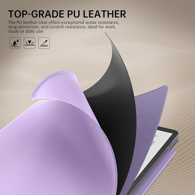 MoKo Magnetic Case for All-New 11" Kindle Scribe 2025(3rd Generation) & Kindle Scribe Colorsoft 2025(1st Gen) - Slim Folio Premium PU Leather Cover with Pen Clasp & Auto Sleep Wake, Taro Purple