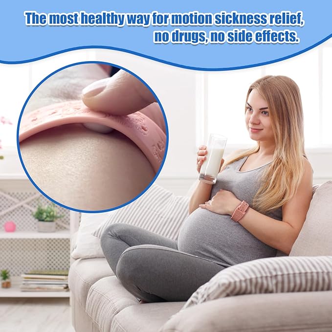 Motion Sickness Bracelets Wristband Sea Sickness for Adult Kids & Pregnant Women, Acupressure Anti Nausea Wristbands for Car Sea Air Cruise Travel Sickness, Relief Motion/Morning Sickness-3 Pairs