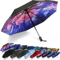 SY COMPACT Travel Umbrella - Windproof Automatic Compact Umbrella for Rain, Lightest 8-Rib, Small, Strong & Portable, Durable Grip, Fits Backpack & Car, Factory Direct (UV Available)