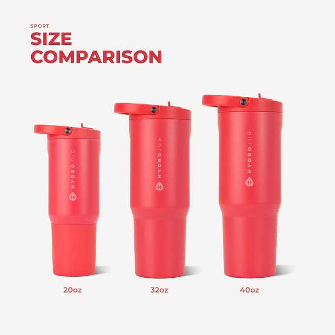 HydroJug Sport 40 oz Insulated Stainless Steel Water Bottle, Fruit Punch