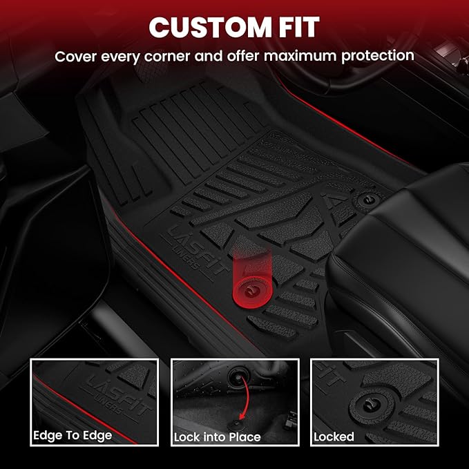 LASFIT Floor Mats for 2015-2026 Ford F-150 Regular Cab Bucket-Seat Carpet Floor, Ford F150 Standard Cab All Weather Portector TPE Waterproof Truck Liners-Not Fit Regular Cab/Super Cab/Vinyl Floor
