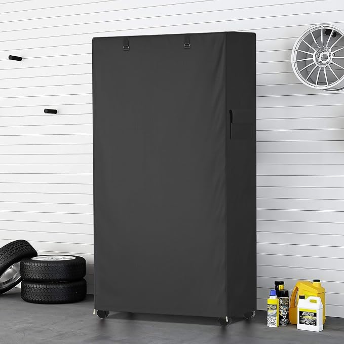 Storage Shelf Cover,Outdoor Heavy Duty 600D 42''W x 18''D x 72''H Dustproof Waterproof Shelf Covers for Wire Shelving,Storage Rack Cover with Zipper