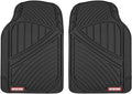 Motor Trend FlexTough All-Weather Rubber Car Floor Mats Set of 2 Front Liners - Heavy Duty Waterproof Automotive Floor Mats for Cars, Trucks & SUVs, Universal Trim-to-Fit, Interior Carpet Protection