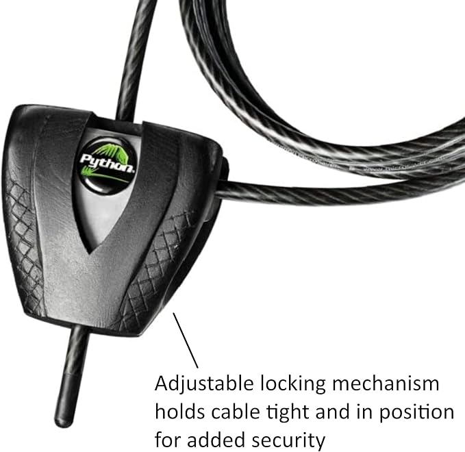 Master Lock 8417D Cable Lock, Python Adjustable Keyed Cable Lock, 6 ft. Long, 4 Pack Bundle with Keychain Light
