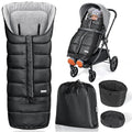 Orzbow Stroller Footmuff Universal - Weather-Proof Bunting Bag for Toddler, Warm Fleece Sleeping Bag for Cold Weather, Easily Attaches to Most Strollers, Baby Boys Girls Winter Essentials, Black