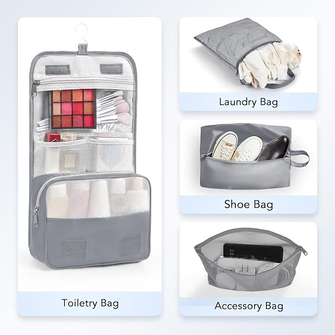 10 Set Compression Packing Cubes for Travel Essentials,Compressible Expandable Packing Cubes for Suitcase,OlarHike Luggage Garment Bags for Travel,Handy Helper for Organizing Clothes(Gray)