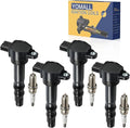 4PCS UF532 Ignition Coils + 4PCS 3656 Iridium Spark Plugs Ignition Coils Pack Fits for 2006-2012 Eclipse, 2004-2012 Galant, 2004-2006 Outlander 2.4L 3.8L, Coil Pack Set Aftermarket Parts