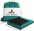 16-in-1 Compact Travel Blanket with Bag – Reversible, Ultra Soft Bamboo Airplane Blanket with Hidden Pocket – Packable for Flights & Travel Essentials (Semi-Weighted, Double Layer)