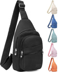 Banelu Small Sling Backpack Crossbody Sling Bag for Women Men, Chest Bag Daypack Fanny Pack Cross Body Bag for Outdoors Hiking Traveling - Black