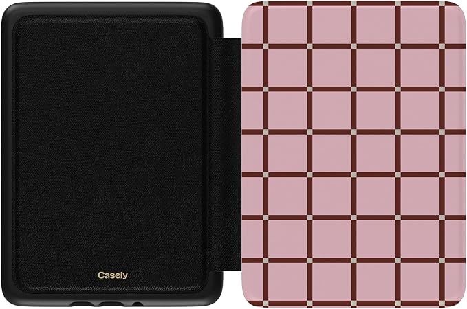 Casely Kindle Case | Uptown Gridlock | Pink Checkerboard | Compatible with 7” Kindle Colorsoft and 7” Kindle Paperwhite (12th Gen 2024 Models)