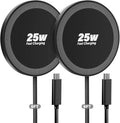 25W Wireless Charger for MagSafe, Magnetic Fast Charging Pad for iPhone 17/16/15/14/13/12 Series & AirPods, Strong Magnet, Portable Wireless Charger for Travel Home Office (Black, 2Pack(6FT))
