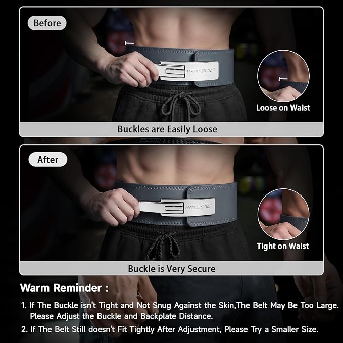 MANUEKLEAR 10mm Thick & 4inch Wide Weight Lifting Belt Lever, Lever Belt Weightlifting for Men and Women, Powerlifting Lever Gym Belt for Squat Deadlift Workout