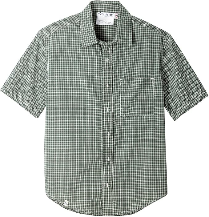 Silverts Men’s Adaptive Clothing Magnetic Button Shirt, Assisted Dressing Short Sleeve Top for Elderly, Rehab & Care Wear