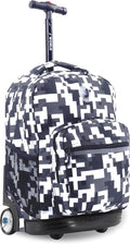 J World Sunrise Kids Rolling Backpack for Girls Boys. Roller Bookbag With Wheels For School, Camo
