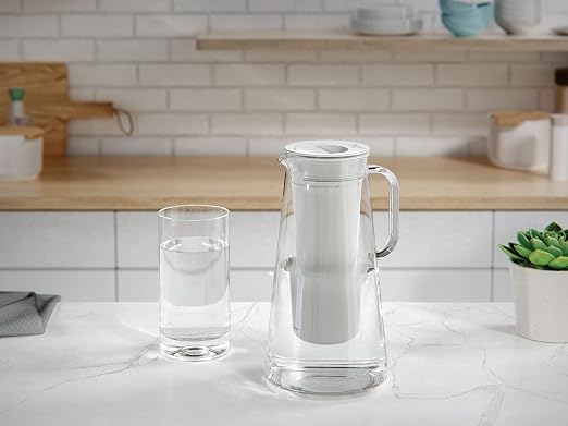 LifeStraw Home – Water Filter Pitcher, 7-Cup, White, BPA Free Designed for Everyday Protection Against Bacteria, parasites, microplastics, Lead, Mercury, PFAS, and a Variety of Chemicals