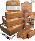 Veken 8 Set Packing Cubes for Travel Essentials, Suitcase Organizer Bags in 4 Sizes, Carry-On Luggage Accessories with Large Laundry Bag & Passport Holder, Must-Have for Airplane, Road Trip & Camping