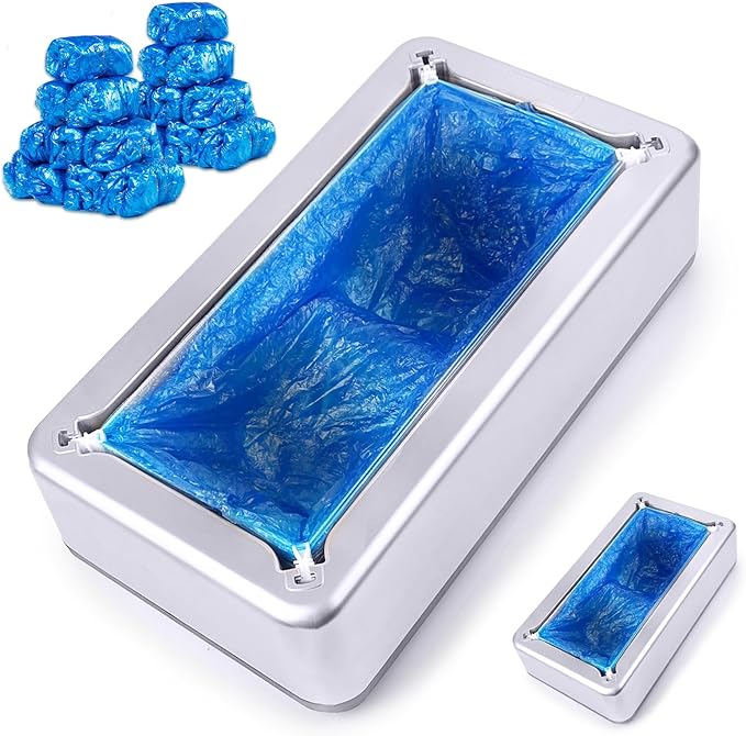 Shoe Cover Dispenser Containing 200pcs Shoe Covers Disposable Non Slip High Quality Automatic Shoe Cover Machine with Disposable Shoe Covers for Indoors for Most Occasion and Shoes Size