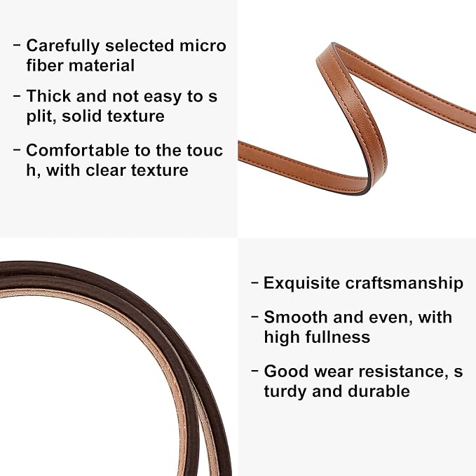Jiesinlov 2 Pcs Bag Microfiber Leather Strap Replacement Shoulder Straps for Mollie 25 Tote Handbag(Brown)
