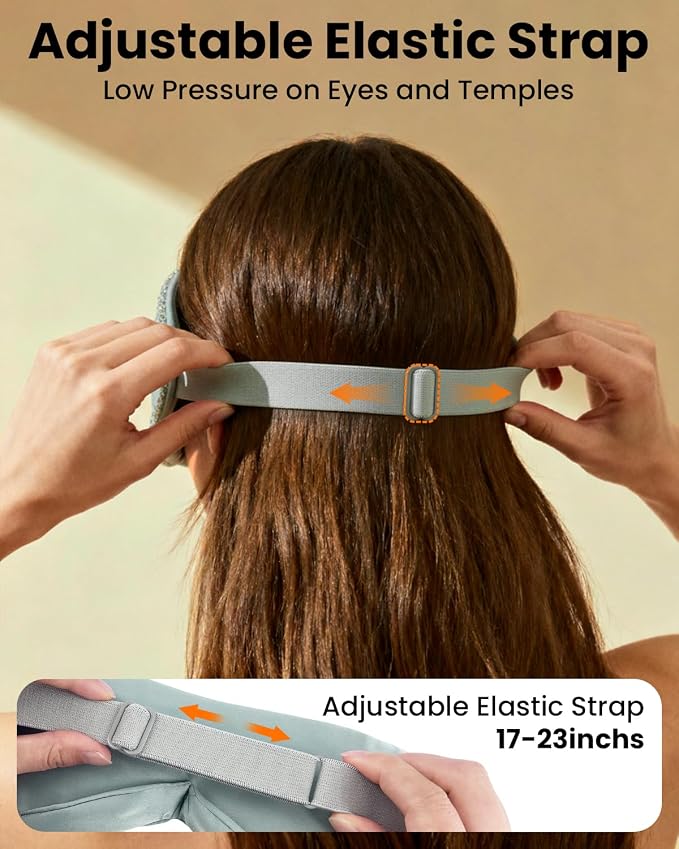 Cordless Heated Eye Mask with 1500mAh Large Battery, 4 Heat Levels & 100% Blackout for Dry Eyes Relief, Fast Heating Eye Heating Pad with 2 Washable Covers for Sleep, Travel, MGD, Blepharitis