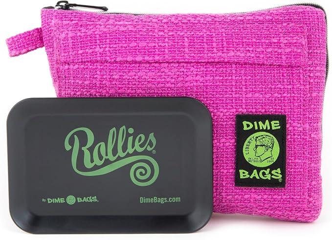 Dime Bags All-in-One Padded Pouch with Accessory Tray & Smell/Spill Proof Pocket, Protective Case for Glass Storage & Travel