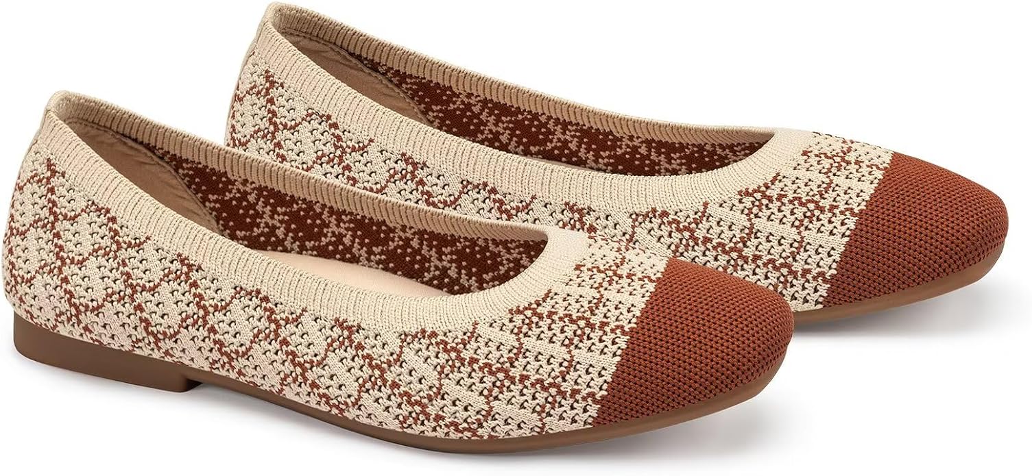 Frank Mully Women's Flats Square Toe Flats Comfortable Slip on Washable Ballet Flats Shoes for Women Dressy Work