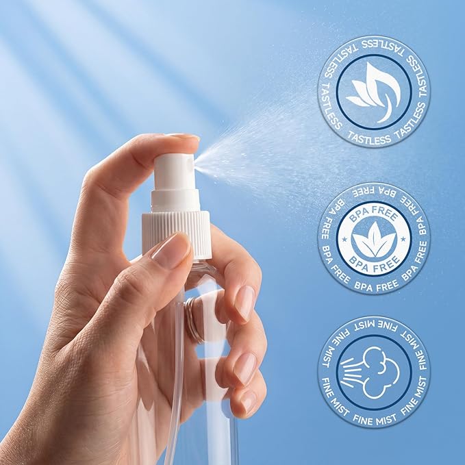TRENDBOX 4oz Travel Size Spray Bottles, 48Pack Fine Mist Small Empty Plastic Spray Bottle, Leak Proof BPA-Free Travel Essentials Cosmetic Containers