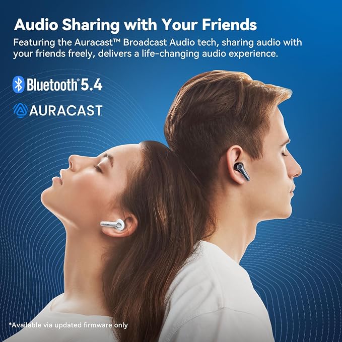 EarFun Air Pro 4 Adaptive Hybrid Noise Canceling Wireless Earbuds, Qualcomm Snapdragon Sound, aptX™ Lossless, 6 Mics AI CVC 8.0 Call, LDAC Hi-Res Audio, 52H Playtime, Bluetooth 5.4, in-Ear Detection