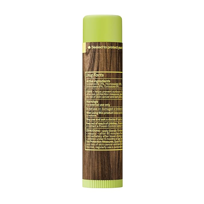 Sun Bum SPF 30 Sunscreen Kiwi Lip Balm - Moisturizing Aloe Vera and Vitamin E - Vegan and Cruelty Free - Broad Spectrum UVA/UVB Lip Protection - 0.15 oz Stick