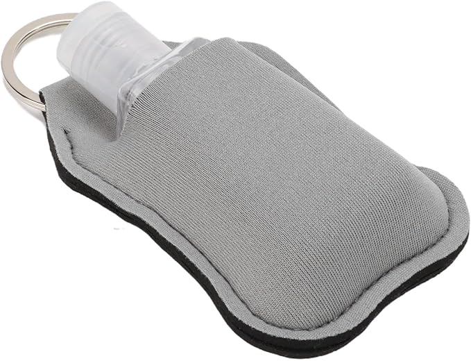 Pomya 30ml Refillable Travel Bottles | LeakProof Keychain Holders Set For Hand Sanitizer & Lotion (Gray)
