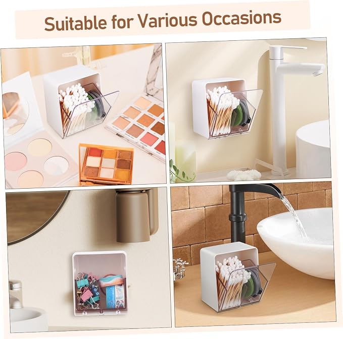 Alipis 4pcs Multi-function Cotton Swab Dispenser Compartment Makeup Organizer for Cotton and Pads Storage for Bathroom and Bedroom Use