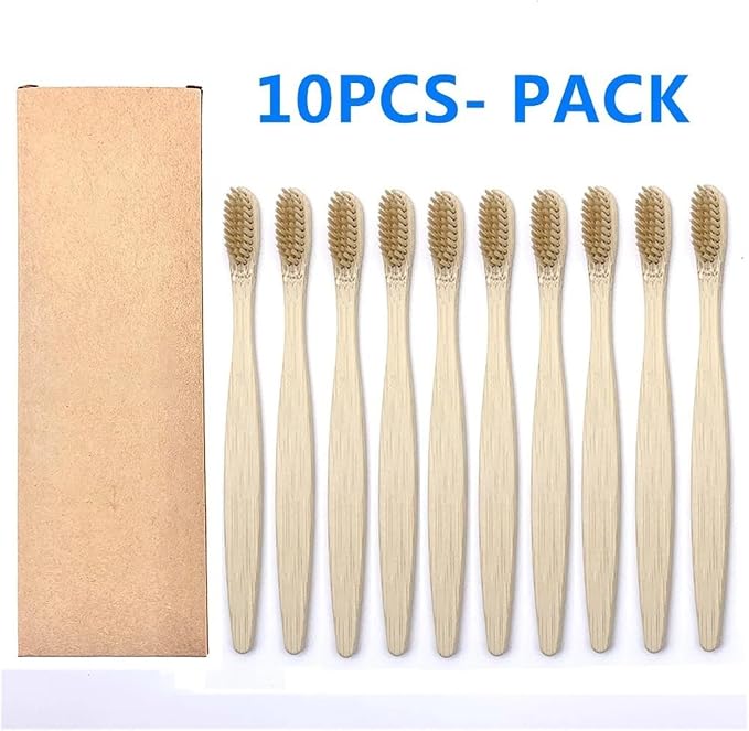 Manual Toothbrush 10PCS Colorful Toothbrush Set Soft Bristle Teeth Whitening Toothbrushes Soft Care Toothbrush(10PCS Light Brown)