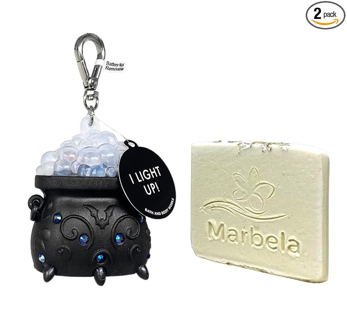 Bath & Body Works Light-Up Spooky Cauldron Hand Gel Holder with a Natural Oats Sample Soap