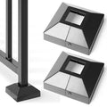 1.25" Post Base Cover & Skirt, Split Type, Indoor/Outdoor Iron Deck Railing & Stair Post Decorative Covers (2Pack-Black)