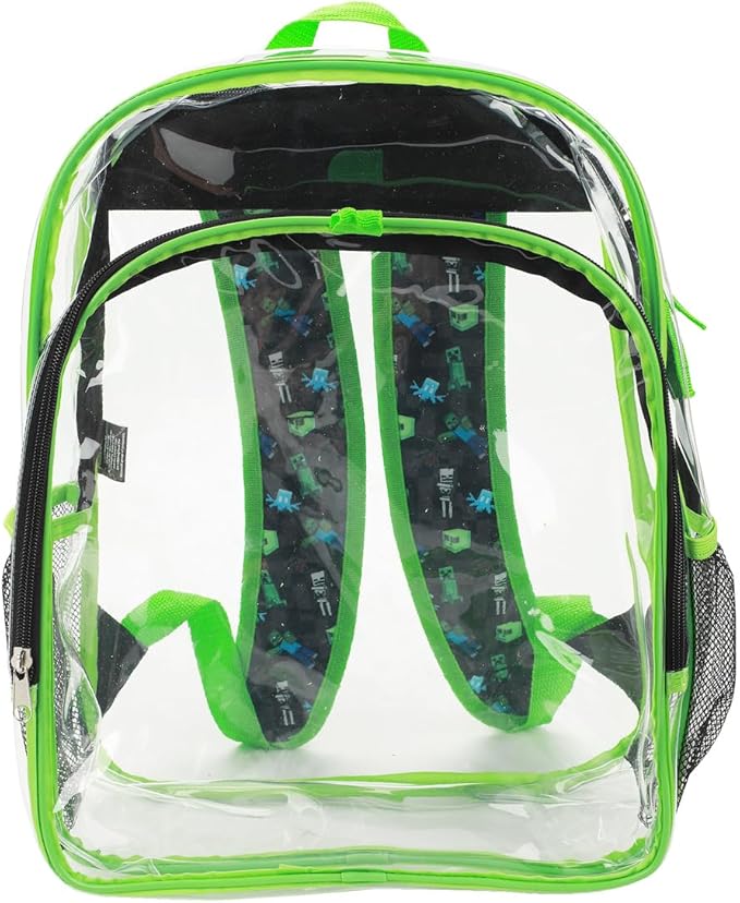 BIOWORLD Unisex Minecraft Creeper 5- Piece Backpack set (Little Kid/Big Kid), Green, One size