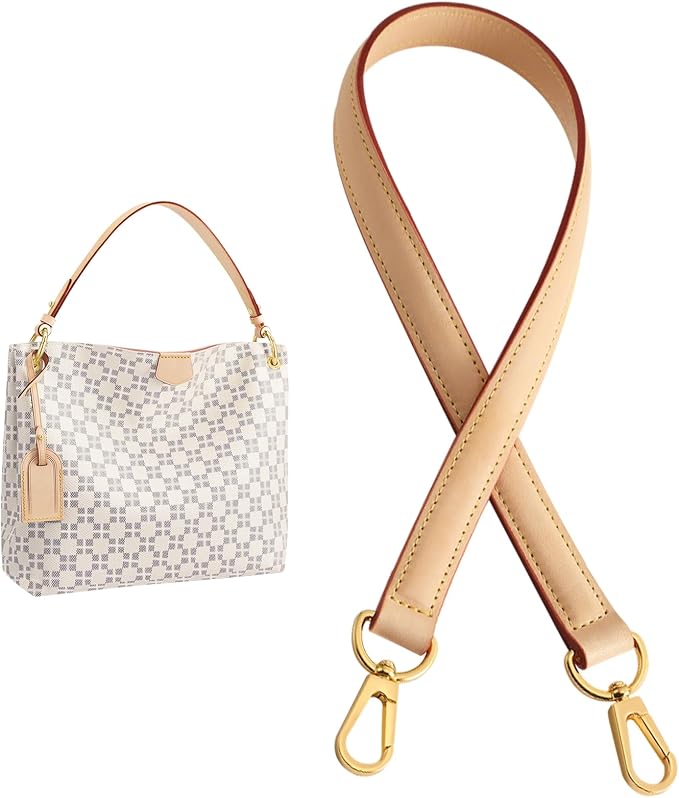 jiesinlov Vachetta Leather Replacement Straps Purse Shoulder Strap Accessories for Graceful Tote Hobo Speedy25 30 Alma And Dauphine pochette neno Bags (Wild0.7in,L25.6in-Apricot)