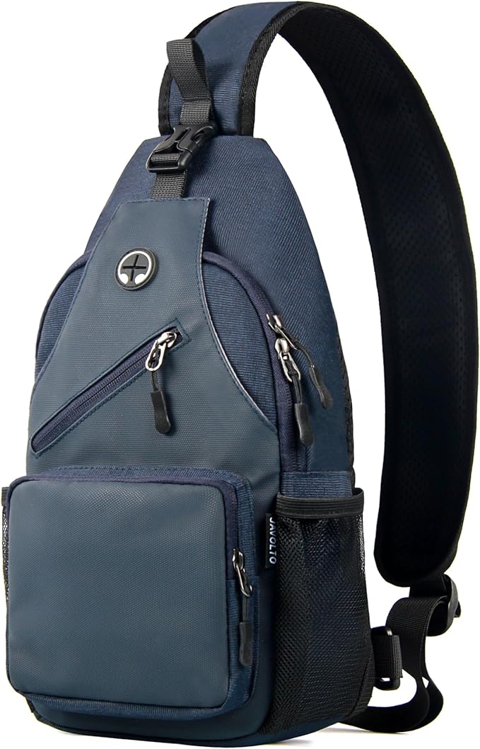 Javolto Sling Bag for Men Crossbody Backpack, Small Sling Backpack Mens Shoulder Bag, Casual Daypack Hiking Bag for Travel