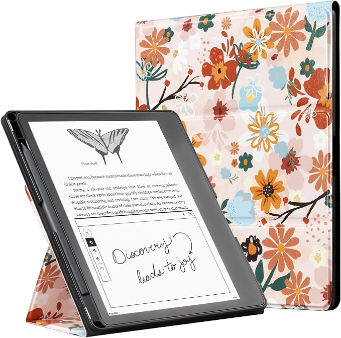 CoBak Stand Case for Kindle Scribe - Premium Folio Leather Cover with Pen Holder, Auto Sleep/Wake - Compatible with 10.2 Inch Kindle Scribe (2022/2024 Release)