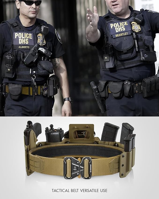 FAIRWIN Tactical Balttle Belt, 2" Molle Rigger War Combat Belt with Quick Release Buckle Law Enforcement Duty Belts for Men