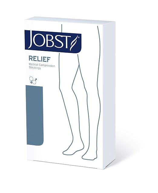 JOBST Relief 15-20mmHg Compression Stockings Knee High, Closed Toe, Black, Large