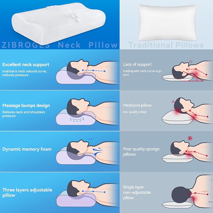 Pillow 16x24 inches - Hotel Down Bed Pillow for Sleeping, Bed Pillow for Back, Stomach, Side Sleepers