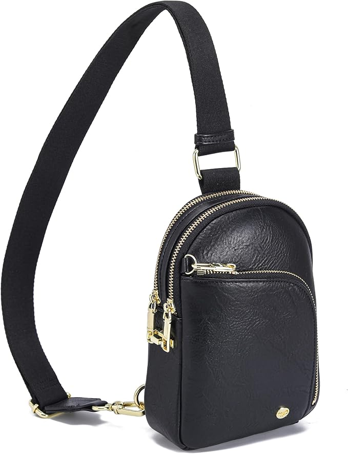 INICAT RFID Blocking Sling Bag, Anti Theft Crossbody Bag for Women Compact Travel Purses Vegan Leather